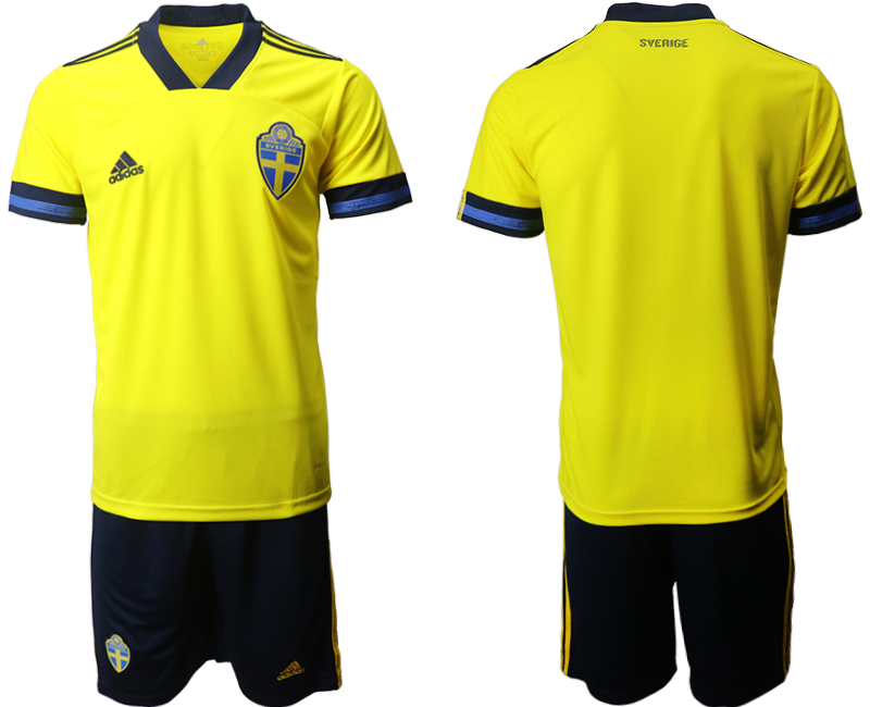 Men's Sweden National Team Custom Home Soccer Jersey Suit